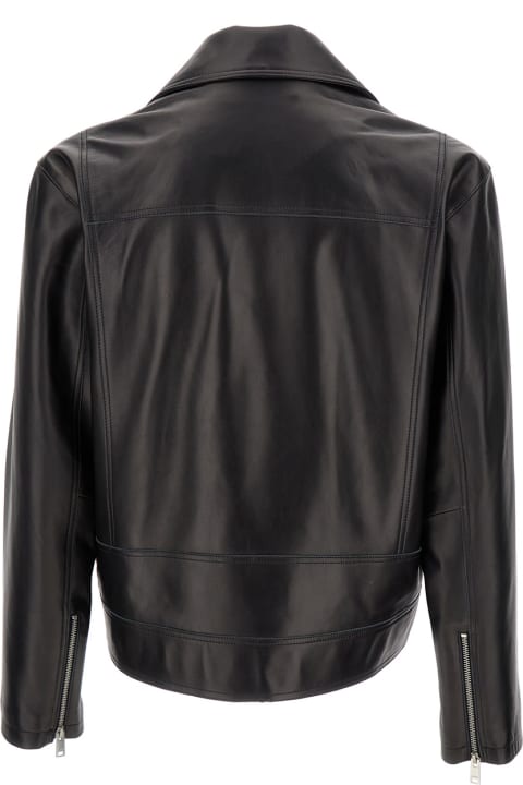 ARMA Coats & Jackets for Men ARMA Black Biker Jacket With Zip Fastening Man