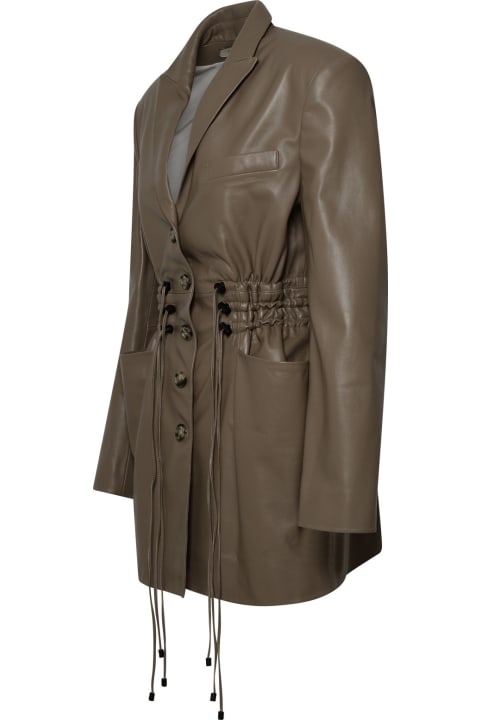 The Mannei Coats & Jackets for Women The Mannei 'irbid' Beige Leather Blazer