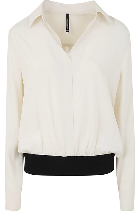 Polo Blouse With Contrasting And Jersey Band