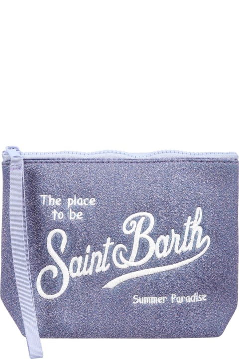 MC2 Saint Barth for Kids MC2 Saint Barth Purple Clutch Bag For Girl With Logo