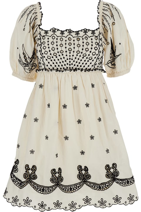 Sea New York Clothing for Women Sea New York 'kingsley' White Dress With All-over Embroidery In Cotton Woman