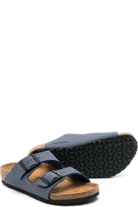 Birkenstock Shoes for Boys Birkenstock 'arizona' Navy Blue Sandals With Engraved Logo In Eco Leather Boy