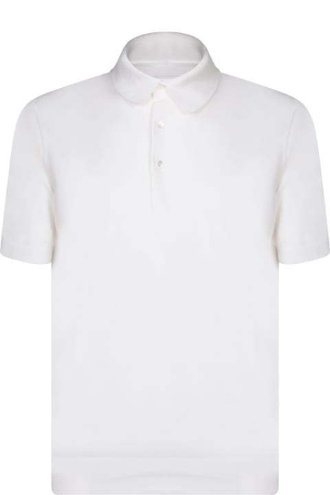 Topwear for Men Zegna Premium White Cotton Polo Shirt