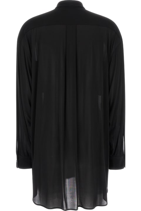 Philosophy di Lorenzo Serafini Topwear for Women Philosophy di Lorenzo Serafini Oversized Black Shirt With Patch Pockets In Stretch Viscose Woman