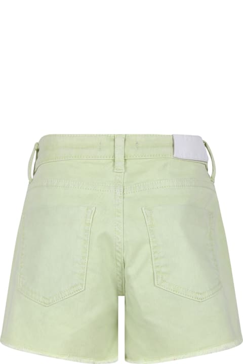 Fashion for Girls MSGM Green Short For Girl With Logo