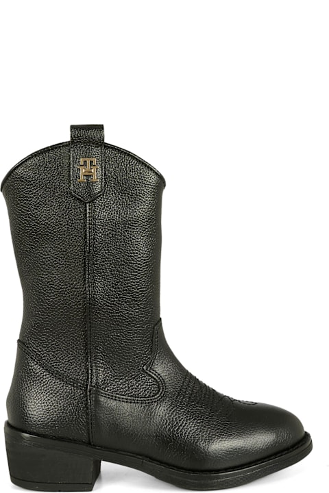 Homeware Tommy Hilfiger Black Boots For Girl With Logo