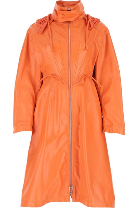 ウィメンズ Bottega Venetaのコート＆ジャケット Bottega Veneta Orange Leather Parka