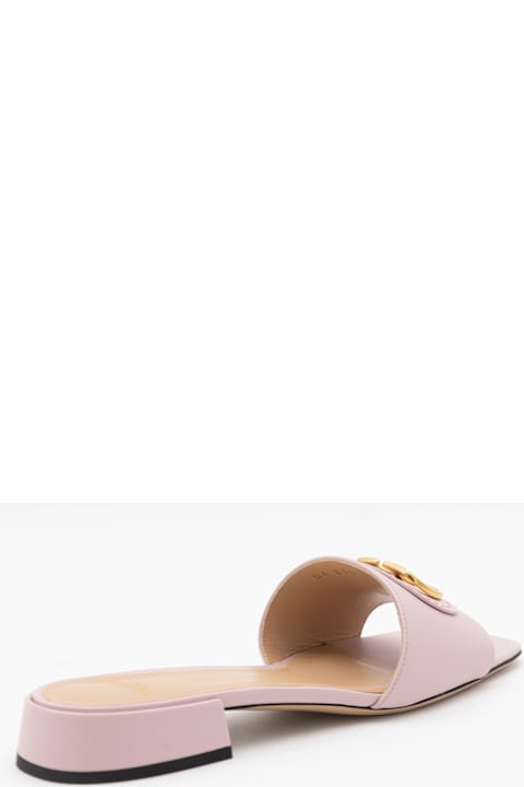 أحذية مسطحة لـ السيدات Valentino Garavani Rose Leather Flat