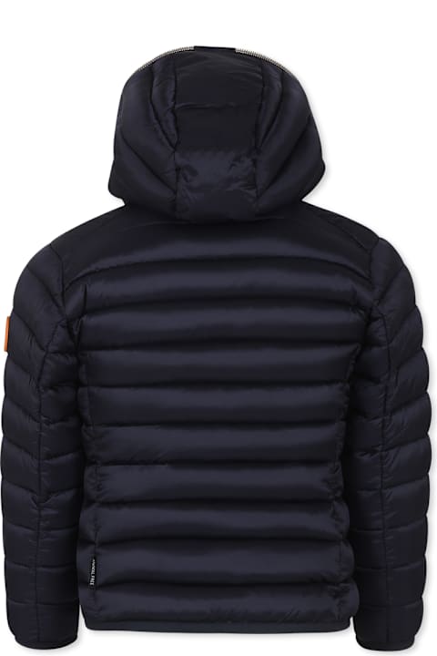 Homeware Save the Duck Black Down Jacket For Girl With Logo