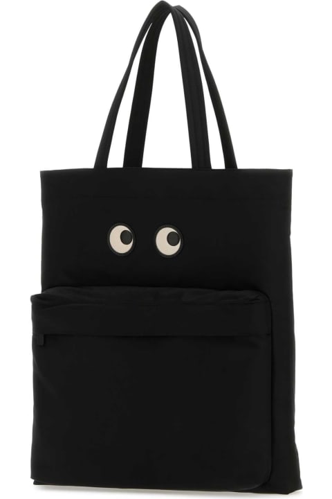 Anya Hindmarch Bags for Women Anya Hindmarch Black Nylon Eyes Shopping Bag