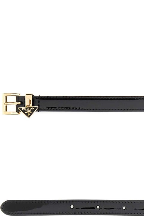 Prada Belts for Women Prada Triangle Logo Plaque Buckle Belt