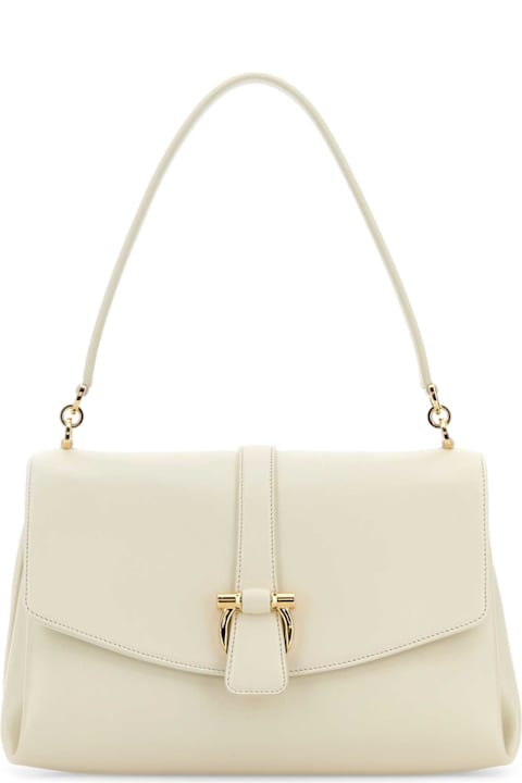 Homeware Ferragamo Ivory Leather Shoulder Bag