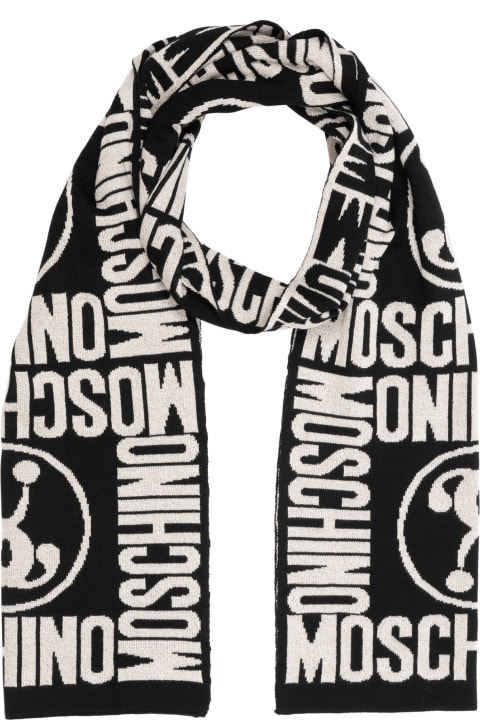 Moschino Scarves & Wraps for Women Moschino Double Question Mark Wool Wool Scarf