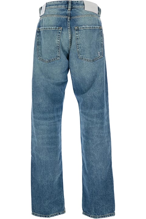 インテリア Icon Denim 'kanye' Light-blue 5-pocket Jeans With Logo Patch In Cotton Denim Man