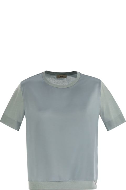 Herno Topwear for Women Herno Lyocell And Cotton T-shirt