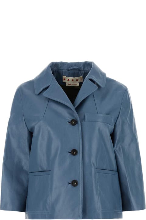 Fashion for Women Marni Cerulean Blue Leather Blazer