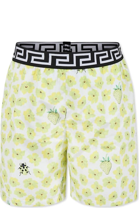 Versace Swimwear for Boys Versace Yellow Swim Shorts For Boy With Floral Print