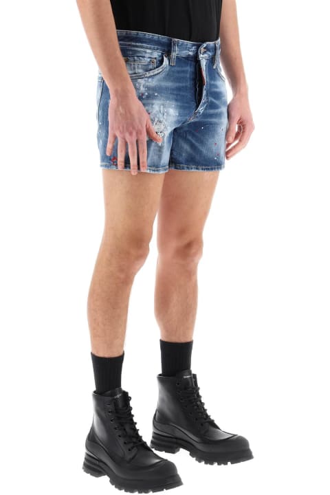 Fashion for Women Dsquared2 Sexy 70's Shorts In Worn Out Booty Denim