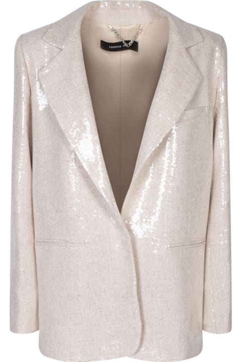 Federica Tosi Coats & Jackets for Women Federica Tosi Beige Lurex Bamboo Jacket By Federica Tosi