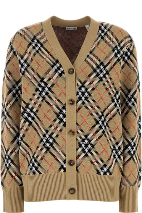 Burberry for Women Burberry Embroidered Wool Blend Cardigan