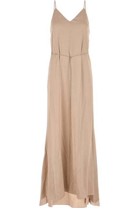 Fendi لـ Women Fendi Beige Satin Long Dress