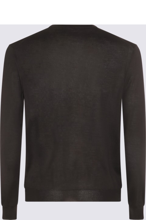 Malo سترات لـ القسم الرجالي Malo Black Wool And Silk Jumper