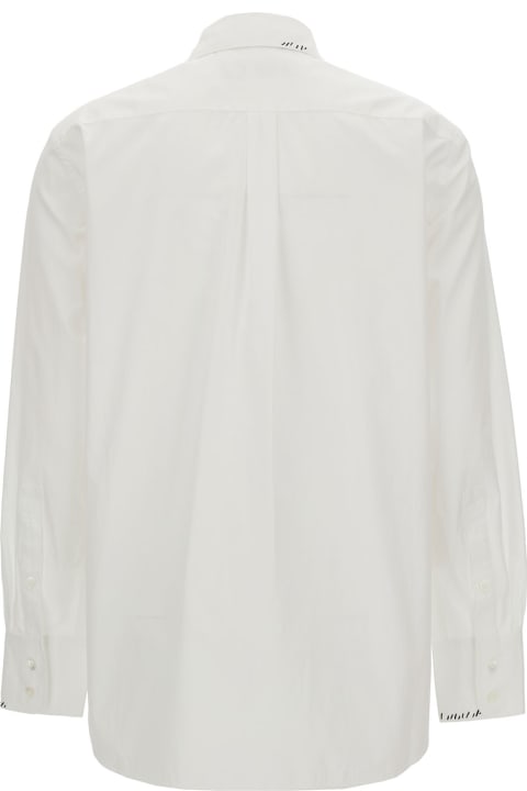 Marni Topwear for Women Marni Oversized White Shirt With Contrasting Logo Print In Cotton Woman