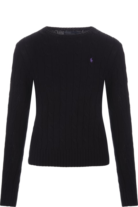 Ralph Lauren for Women Ralph Lauren Crew Neck Sweater In Black Braided Knit
