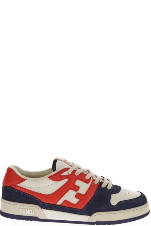 Fashion for Men Fendi Low Top Red And Blue Suede Sneaker