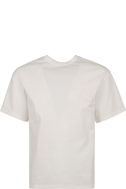 メンズ新着アイテム Etro Chest Logo Embroidered T-shirt