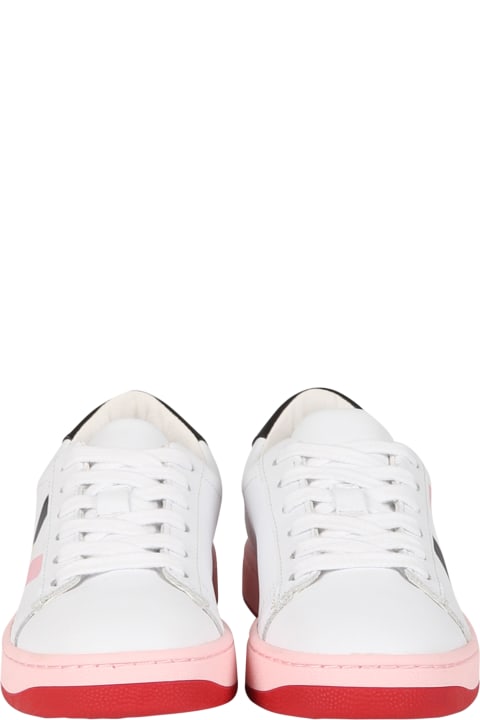 Kenzo Kids Shoes for Girls Kenzo Kids White Sneakers For Girl With Logo