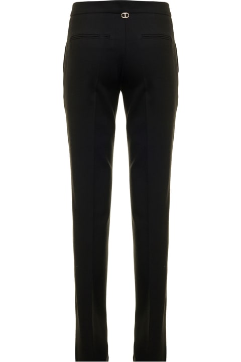 Black Wool Tailored Trousers Twin Set Woman