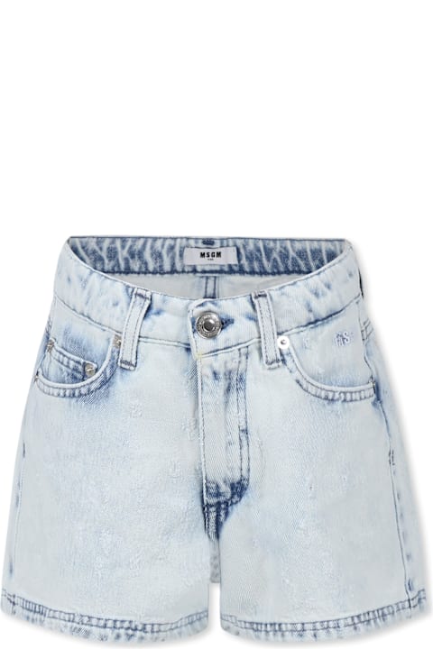 أدوات منزلية MSGM Denim Shorts For Girl With Logo