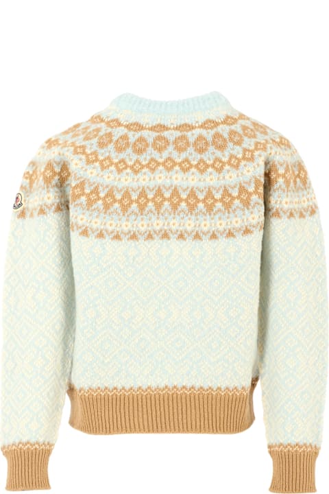 Homeware Moncler Light Blue Sweater For Girl With Logo