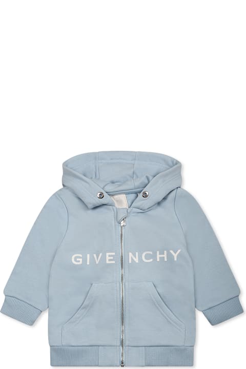 Givenchy Sweaters & Sweatshirts for Baby Boys Givenchy Light Blue Sweatshirt For Baby Boy With White Logo
