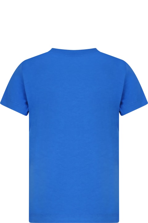 ガールズ MoschinoのTシャツ＆ポロシャツ Moschino Light Blue T-shirt For Kids With Teddy Bear And Logo
