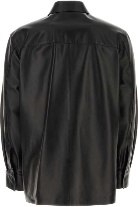 Clothing Sale for Men Loewe Black Leather Jacket