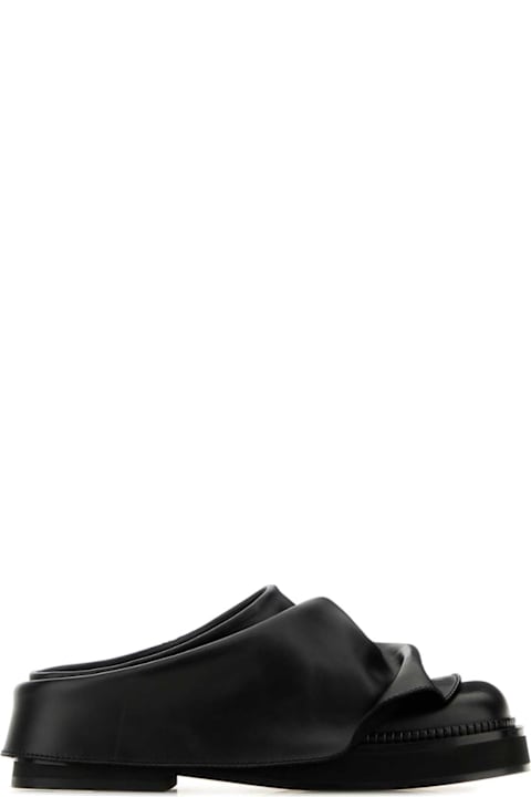 The Attico الصنادل لـ السيدات The Attico Black Leather Mini Robin Slippers