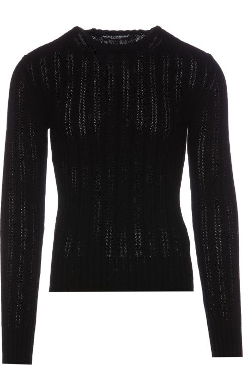 Dolce & Gabbana Sweaters for Women Dolce & Gabbana Techinical Ribbed Cotton Pullover