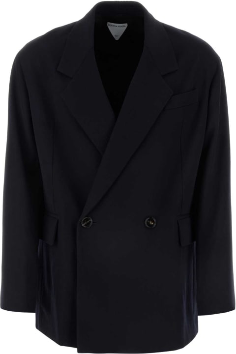 Coats & Jackets for Men Bottega Veneta Midnight Blue Wool Blazer