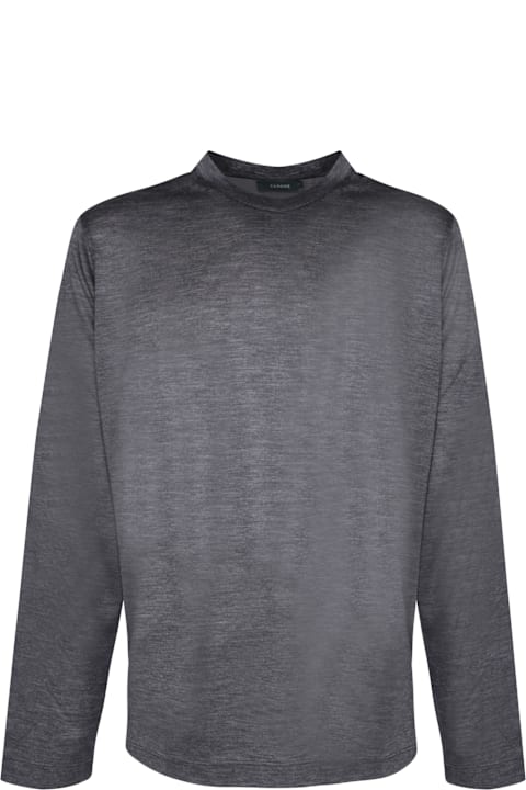 Fashion for Men Zanone Dark Grey Slim Long Sleeve T-shirt