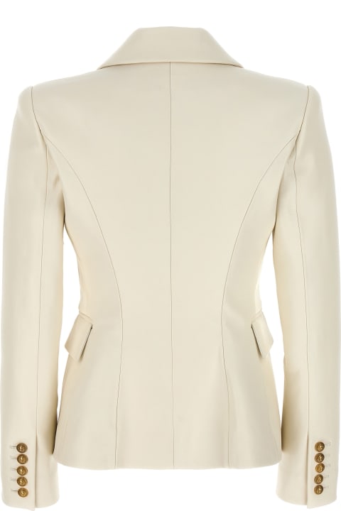 Balmain Coats & Jackets for Women Balmain Double-breasted Leather Blazer
