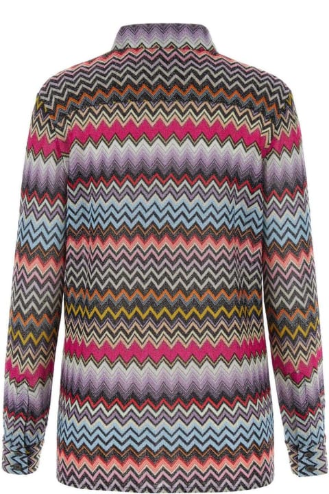 Topwear for Women Missoni Patternede Embroidered Button-up Long-sleeved Shirt