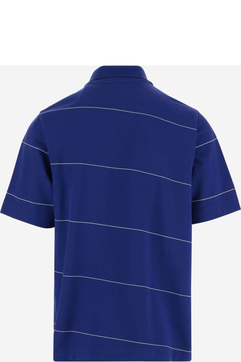 Clothing Sale for Men Burberry Cotton Polo Shirt With Striped Pattern
