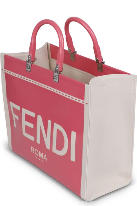 Fendi for Women Fendi Fendi Sunshine Bag In Canvas And Patent Leather