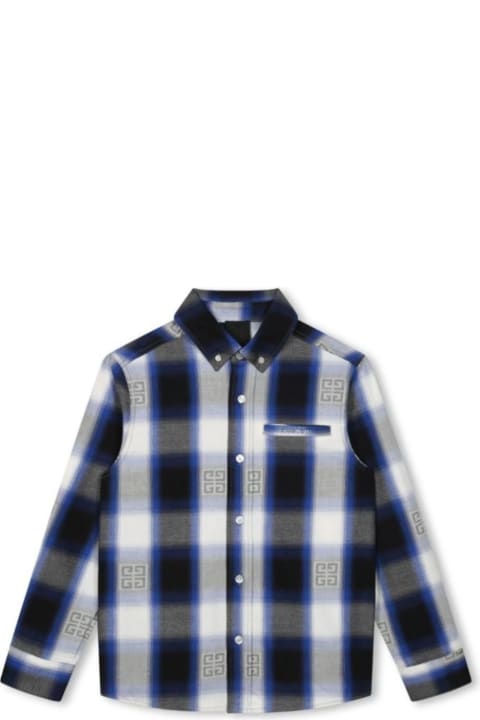 Givenchy Shirts for Boys Givenchy Multicolor Shirt With Check And 4g Motif In Cotton Boy