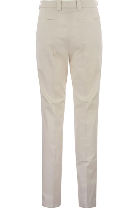 Brunello Cucinelli Clothing for Men Brunello Cucinelli Garment-dyed Leisure Fit Trousers In American Pima Comfort Cotton With Pleats