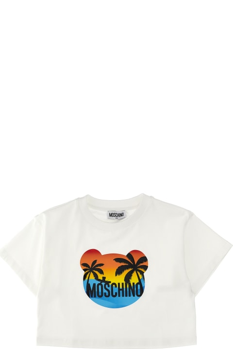 Topwear for Girls Moschino Logo Print Cropped T-shirt