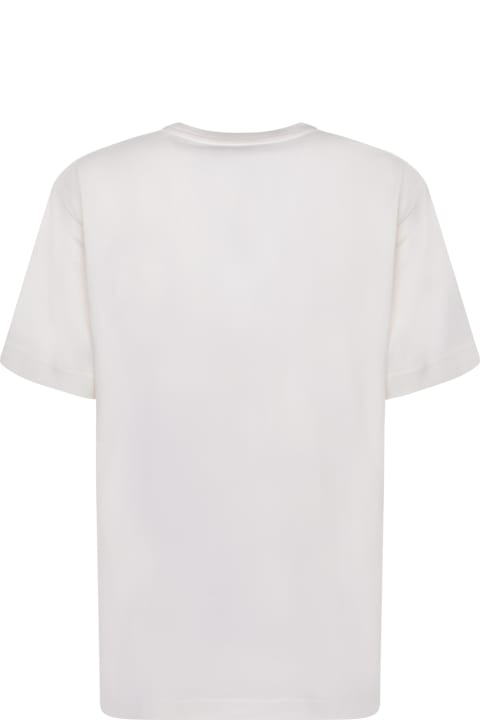 Moncler Clothing for Women Moncler Logo Short Sleeves White T-shirt