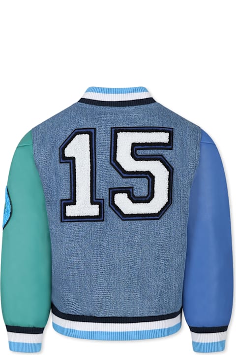 Homeware Stella McCartney Kids Denim Bomber Jacket For Boy With Embroidery